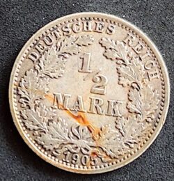 Moeda Alemanha 1905 Meio Marco A 1