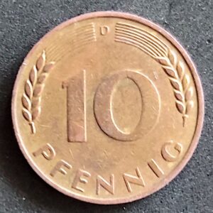 Moeda Alemanha 1949 10 Pfennig D 1