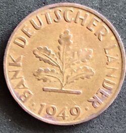 Moeda Alemanha 1949 10 Pfennig D 1