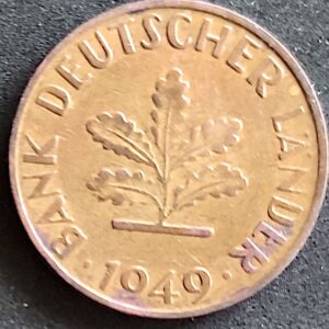 Moeda Alemanha 1949 10 Pfennig D 1