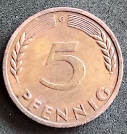 Moeda Alemanha 1950 5 Pfennig G 1