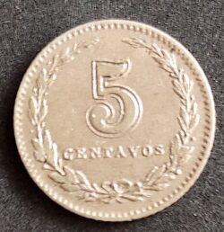 Moeda Argentina 1904 5 Centavos 1