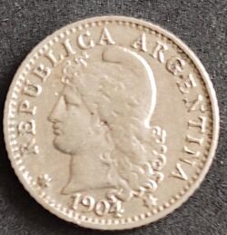 Moeda Argentina 1904 5 Centavos 1