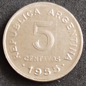 Moeda Argentina 1955 5 Centavos 1
