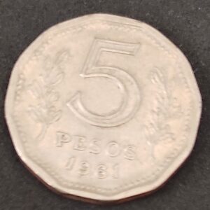 Moeda Argentina 1961 5 Pesos 3