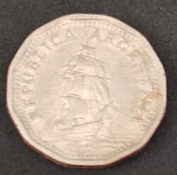 Moeda Argentina 1961 5 Pesos 3