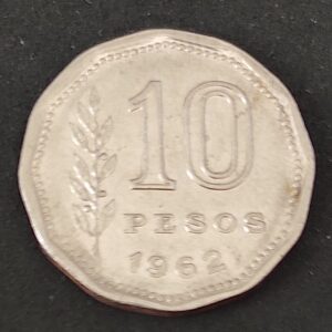 Moeda Argentina 1962 10 Pesos 5