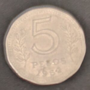 Moeda Argentina 1962 5 Pesos 1
