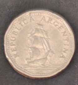 Moeda Argentina 1962 5 Pesos 1