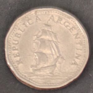 Moeda Argentina 1962 5 Pesos 1