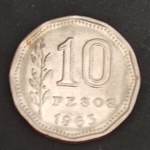 Moeda Argentina 1963 10 Pesos 3