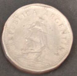 Moeda Argentina 1963 5 Pesos 3