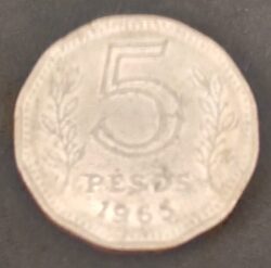 Moeda Argentina 1963 5 Pesos 5