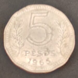 Moeda Argentina 1963 5 Pesos 5