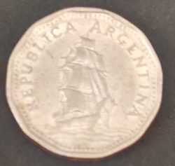 Moeda Argentina 1963 5 Pesos 5