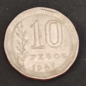 Moeda Argentina 1967 10 Pesos 3