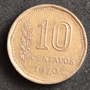 Moeda Argentina 1970 10 Centavos 3