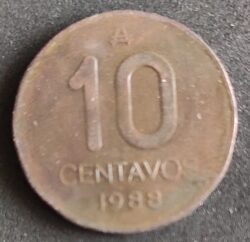 Moeda Argentina 1988 10 Centavos 1
