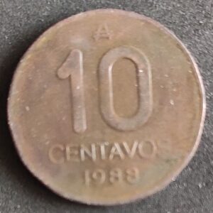 Moeda Argentina 1988 10 Centavos 1