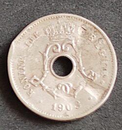 Moeda Bélgica 1903 5 Centavos 1