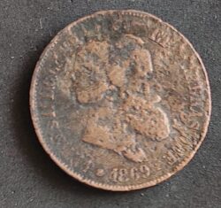 Moeda Brasil 1869 20 Réis Dom Pedro 13