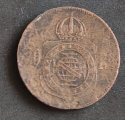 Moeda Brasil 1869 20 Réis Dom Pedro 13
