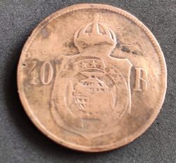 Moeda Brasil 1879 40 Réis Dom Pedro 1