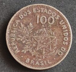 Moeda Brasil 1901 100 Réis 5