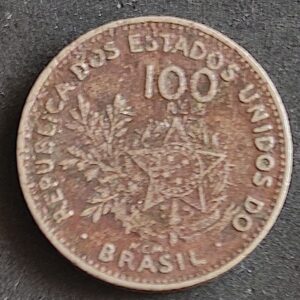 Moeda Brasil 1901 100 Réis 5