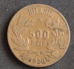 Moeda Brasil 1928 500 Réis 1