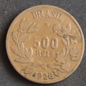 Moeda Brasil 1928 500 Réis 1