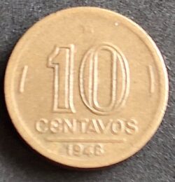 Moeda Brasil 1948 10 Centavos 1