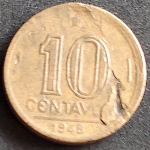 Moeda Brasil 1948 10 Centavos 3