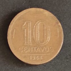 Moeda Brasil 1948 10 Centavos 5