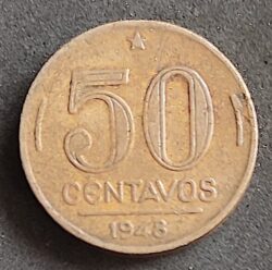 Moeda Brasil 1948 50 Centavos 1