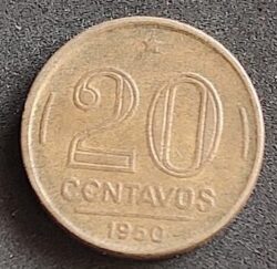 Moeda Brasil 1950 20 Centavos 1