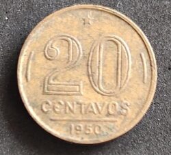 Moeda Brasil 1950 20 Centavos 3