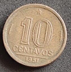 Moeda Brasil 1951 10 Centavos 1
