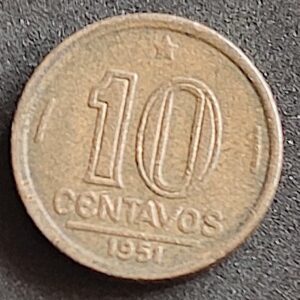 Moeda Brasil 1951 10 Centavos 1