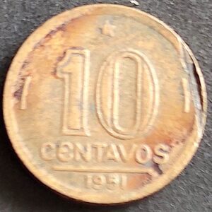 Moeda Brasil 1951 10 Centavos 3
