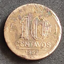 Moeda Brasil 1952 10 Centavos 1