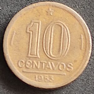 Moeda Brasil 1953 10 Centavos 1