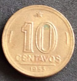 Moeda Brasil 1953 10 Centavos 5