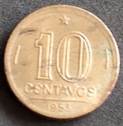 Moeda Brasil 1953 10 Centavos 7