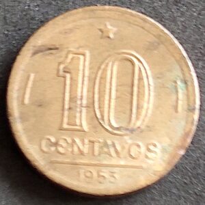 Moeda Brasil 1953 10 Centavos 7
