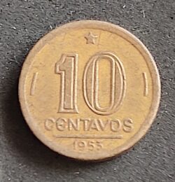Moeda Brasil 1953 10 Centavos 9