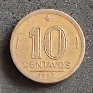 Moeda Brasil 1953 10 Centavos 9