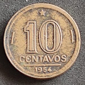 Moeda Brasil 1954 10 Centavos 1