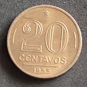Moeda Brasil 1955 20 Centavos 1