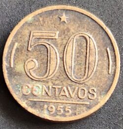 Moeda Brasil 1955 50 Centavos 3